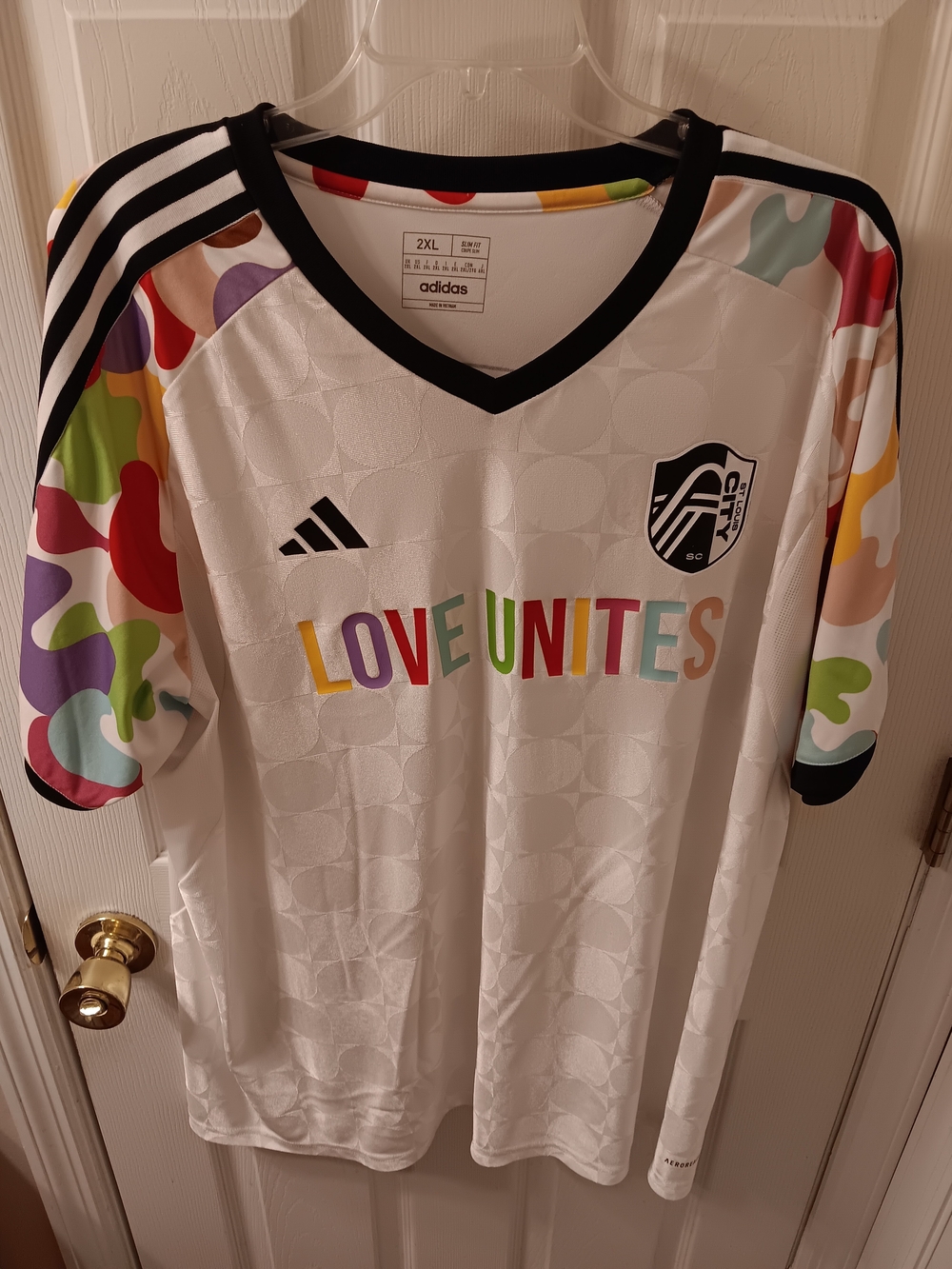 St Louis City SC Adidas Love Unites Warmup Soccer Jersey Preowned Men's Size 2XL